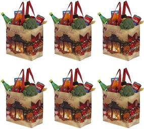 img 4 attached to 👜 Resistant Laminated Reusable Christmas Shopping Bags