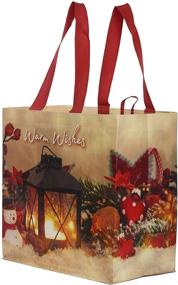 img 1 attached to 👜 Resistant Laminated Reusable Christmas Shopping Bags