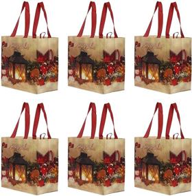 img 3 attached to 👜 Resistant Laminated Reusable Christmas Shopping Bags