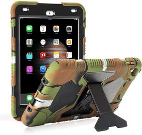 img 4 attached to IPad Mini 4 Case ACEGUARDER Full Body Protective Premium Soft Silicone Cover With Adjustable Kickstand (Black Camo)