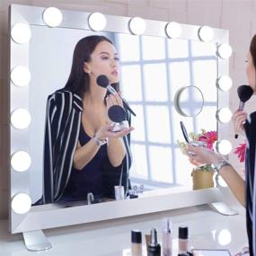 img 3 attached to BEAUTME Vanity Mirror with Lights: Tabletop or Wall Mounted Lighted Mirror with Detachable 10X Magnification Spot Cosmetic Mirror (l611-15)