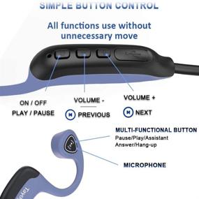 img 1 attached to 🎧 Blue Bone Conduction Headphones - Open-Ear Wireless Bluetooth Headphones for Sport Fitness