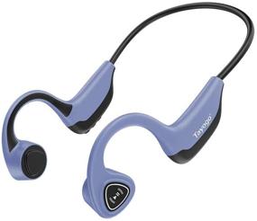 img 4 attached to 🎧 Blue Bone Conduction Headphones - Open-Ear Wireless Bluetooth Headphones for Sport Fitness