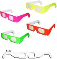 enhance fireworks experience: 50 pairs of 3d fireworks glasses with neon multi-starbursts for fireworks displays, holiday lights, club and concert lights logo