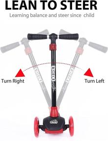 img 1 attached to 🛴 CREDO 3 Wheel Kick Scooter for Toddlers: Adjustable Height, Light Up Wheels - Perfect Gift for Boys and Girls aged 2-5, Toddler Self Balancing Scooter for Balance Training!