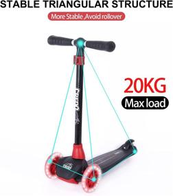 img 3 attached to 🛴 CREDO 3 Wheel Kick Scooter for Toddlers: Adjustable Height, Light Up Wheels - Perfect Gift for Boys and Girls aged 2-5, Toddler Self Balancing Scooter for Balance Training!