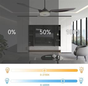 img 1 attached to 🔌 Trifecte Indoor Outdoor Ceiling Fan Light Remote, Low Profile 10-Speed Ceiling Fan, Reversible Quiet DC Motor, Smart Compatible with App/Alexa/Google/Siri, ETL Listed (60 Inch - Black)