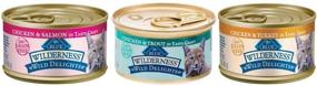 img 1 attached to Blue Buffalo Wilderness Wild Delights Grain-Free Natural Cat Food Variety Bundle - 3 Flavor Pack, 6 Cans Total: Chicken &amp; Turkey, Chicken &amp; Salmon, Chicken &amp; Trout (3 Ounces Each)