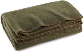 img 4 attached to 🔥 Premium Olive Drab Green Wool Fire Retardant Blanket - 66x90 (80% Wool), US Military Style