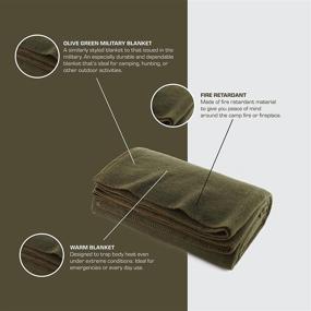 img 2 attached to 🔥 Premium Olive Drab Green Wool Fire Retardant Blanket - 66x90 (80% Wool), US Military Style