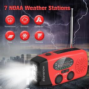 img 1 attached to 🌞 iRonsnow Solar Emergency NOAA Weather Radio Dynamo Hand Crank 2000mAh - Red