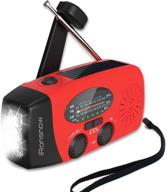 🌞 ironsnow solar emergency noaa weather radio dynamo hand crank 2000mah - red logo