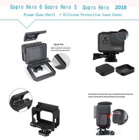 img 2 attached to 📷 Улучшенный комплект аксессуаров для GoPro Hero7Black/6/5 - водонепроницаемый корпус, красный фильтр, закаленное стекло, рамка, крышка объектива, плавающая ручка, анти-туманные вставки, чехол для переноски.