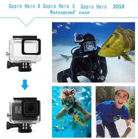 img 3 attached to 📷 Улучшенный комплект аксессуаров для GoPro Hero7Black/6/5 - водонепроницаемый корпус, красный фильтр, закаленное стекло, рамка, крышка объектива, плавающая ручка, анти-туманные вставки, чехол для переноски.