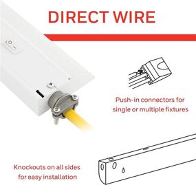 img 2 attached to 💡 UltraPro 24-inch LED Light Fixture, Direct Wire, Selectable White/Brightness, Under Cabinet Lighting, 45368