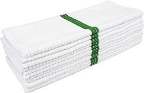 img 4 attached to 🧼 Nouvelle Legende 14 X 18in Ribbed Bar Mop Microfiber Towels (12 Pack) Green Stripe - Top-rated Cleaning Cloths for Bars & Kitchens!