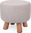 luxuries fabric padded ottoman legs simple logo