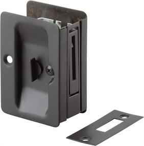 img 1 attached to 🚪 Richelieu Hardware 1701ORBPSBC Onward Pocket Door Pull, Rectangular, 3-7/32 in (82 mm), Oil-Rubbed Bronze, Privacy Lock Included