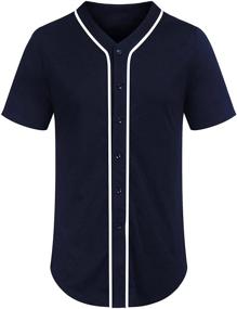 img 3 attached to COOFANDY Men's Baseball Button Jersey: Trendy Clothing and Shirts