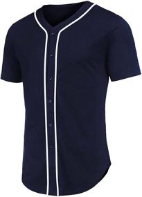 img 4 attached to COOFANDY Men's Baseball Button Jersey: Trendy Clothing and Shirts