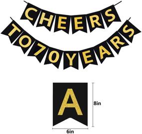 img 2 attached to 🎉 Trgowaul 70th Birthday Party Decorations Kit - Gold Glittery Cheers to 70 Years Banner, Poms, Hanging Swirls, Number Balloon, and Confetti Balloons for 70th Birthday Decorations and Party Supplies