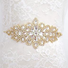 img 4 attached to ParDecor Rhinestone Decoration Bridal Sash Women's Accessories in Belts