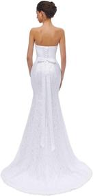 img 2 attached to 💃 Beautiful Sweetheart Sleeveless Lace Wedding Dress Evening Mermaid Gown for Women by HUICHENGYAO