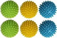 🧺 6-pack reusable dryer balls: antistatic fabric softener for fluffier & static-free laundry drying – assorted colors logo