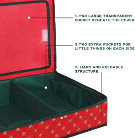 img 1 attached to Seckon Christmas Wrapping Paper Storage Box: 🎁 Organizers for Gift Bags, Ribbon, Bows, Ornaments, and More