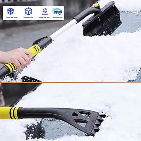 img 2 attached to YunGuoGuo Car Snow Brush And Detachable Ice Scraper Extendable Snow Brush With Squeegee And Snow Mover For Car Auto SUV Truck （Yellow）