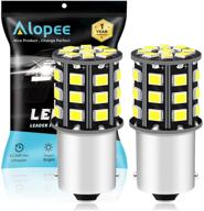 alopee - 2-пакета 1156 ba15s 1141 1073 7506 1003 автомобильных ламп обратного света - 12v-24v очень яркий белый 950 люмен 2835 33 smd светодиодная лампа - замена для внутреннего rv кемпер хвост резервного света логотип