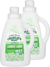 img 4 attached to Charlie’s Soap Laundry Liquid: Powerful and Hypoallergenic Detergent for 🧺 Deep Cleaning - 2 Pack (50 Loads) - Safe, Effective, and Non-Toxic