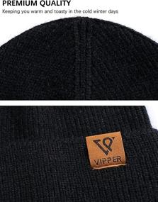 img 1 attached to Warm Knit Skull Cap: VIPPER Men Beanie for Winter, Unisex Cuffed Hat