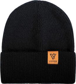 img 4 attached to Warm Knit Skull Cap: VIPPER Men Beanie for Winter, Unisex Cuffed Hat