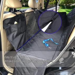 img 3 attached to 🐾 Rivins Pets Waterproof Dog Car Seat Cover Protector - Scratchproof, Nonslip Hammock for Backseat Protection Against Dirt and Pet Fur - Durable Seat Covers for Cars, Trucks, and SUVs