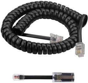 img 4 attached to 📞 AIMIJIA Telephone Cord Detangler: Black Coiled Handset Cord, 6ft Uncoiled, with Detangler