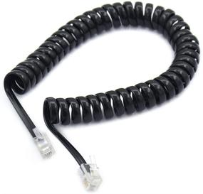 img 3 attached to 📞 AIMIJIA Telephone Cord Detangler: Black Coiled Handset Cord, 6ft Uncoiled, with Detangler