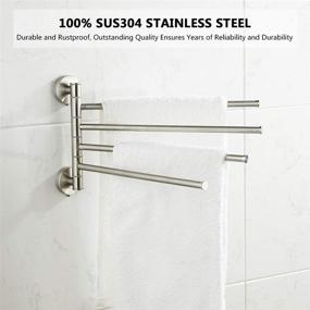 img 3 attached to 🔧 Stainless Steel Swivel Towel Rack - Brushed Nickel Swivel Towel Bar - No Drill Towel Hanger for Bathroom