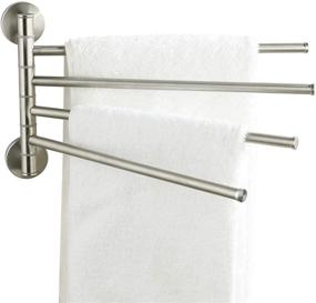 img 4 attached to 🔧 Stainless Steel Swivel Towel Rack - Brushed Nickel Swivel Towel Bar - No Drill Towel Hanger for Bathroom