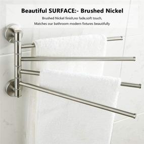 img 2 attached to 🔧 Stainless Steel Swivel Towel Rack - Brushed Nickel Swivel Towel Bar - No Drill Towel Hanger for Bathroom