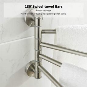 img 1 attached to 🔧 Stainless Steel Swivel Towel Rack - Brushed Nickel Swivel Towel Bar - No Drill Towel Hanger for Bathroom