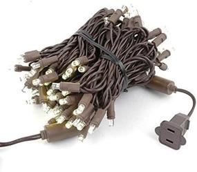 img 1 attached to 🎄 100 LED Christmas Mini Light Set - Novelty Lights for Outdoor Lighting, Party Patio String Lights, Warm White Color, 34 Feet Length on Brown Wire