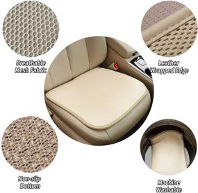 img 1 attached to Stay Cool and Comfortable with KINGLETING Cool Seat Cushion - Perfect Fit for Auto SUV Truck, Home, Car, and Office - Non-Slip, Breathable - Beige, 1PC