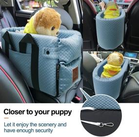 img 1 attached to 🐶 Kamapulo Dog Car Booster Seat with Center Console Dog Bed - Interactive Pet Car Carrier for Small Dog Puppy Cat Up to 13lbs - Safety Buckle for Flip-top Armrest, Multi-Purpose Doggie Travel Bag