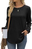 👚 aokosor ladies' long sleeve crewneck tunic sweatshirts - stylish casual tops for leggings logo