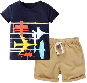 img 4 attached to 👶 HZXVic Toddler Clothing Sets for Boys - Aircraft Theme Outfits
