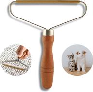 🧹 lintly portable lint remover and shaver - premium mahogany wood brush for clothes, pet hair, fabrics, furniture, and carpets - metal roller for effective cleaning logo