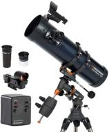 🌌 celestron astromaster 130eq-md newtonian telescope: ideal reflector telescope for beginner astronomers with fully-coated glass optics, adjustable-height tripod, and bonus astronomy software package logo