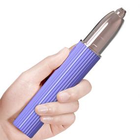 img 1 attached to 💜 Rechargeable Eyebrow Trimmer & Facial Hair Remover: 2 in 1 Painless Razor for Women (Purple)