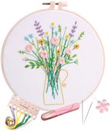 🧵 complete embroidery kit for beginners - stamped embroidery set with pattern, cloth, hoop, instructions, colorful floss threads, and needles (hanama) logo